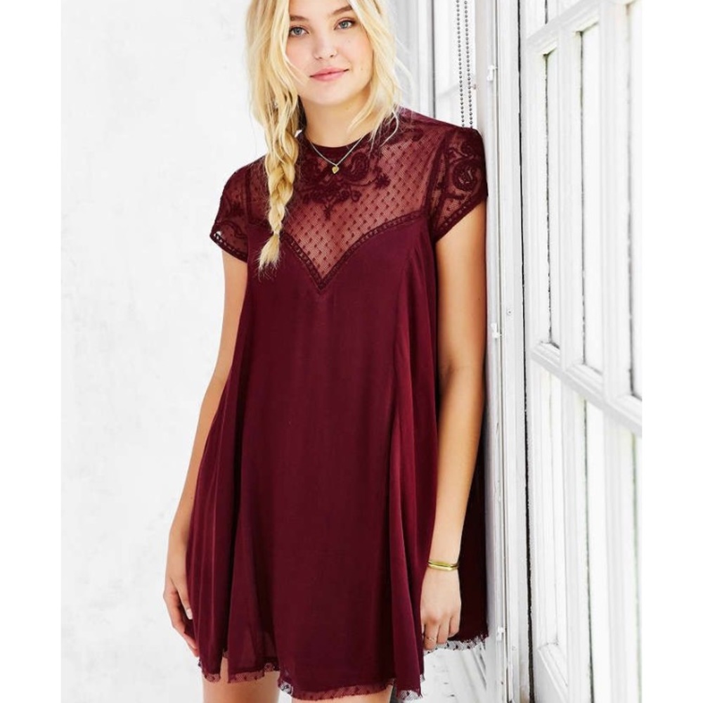 Kimchi Blue Maroon Lace Dress